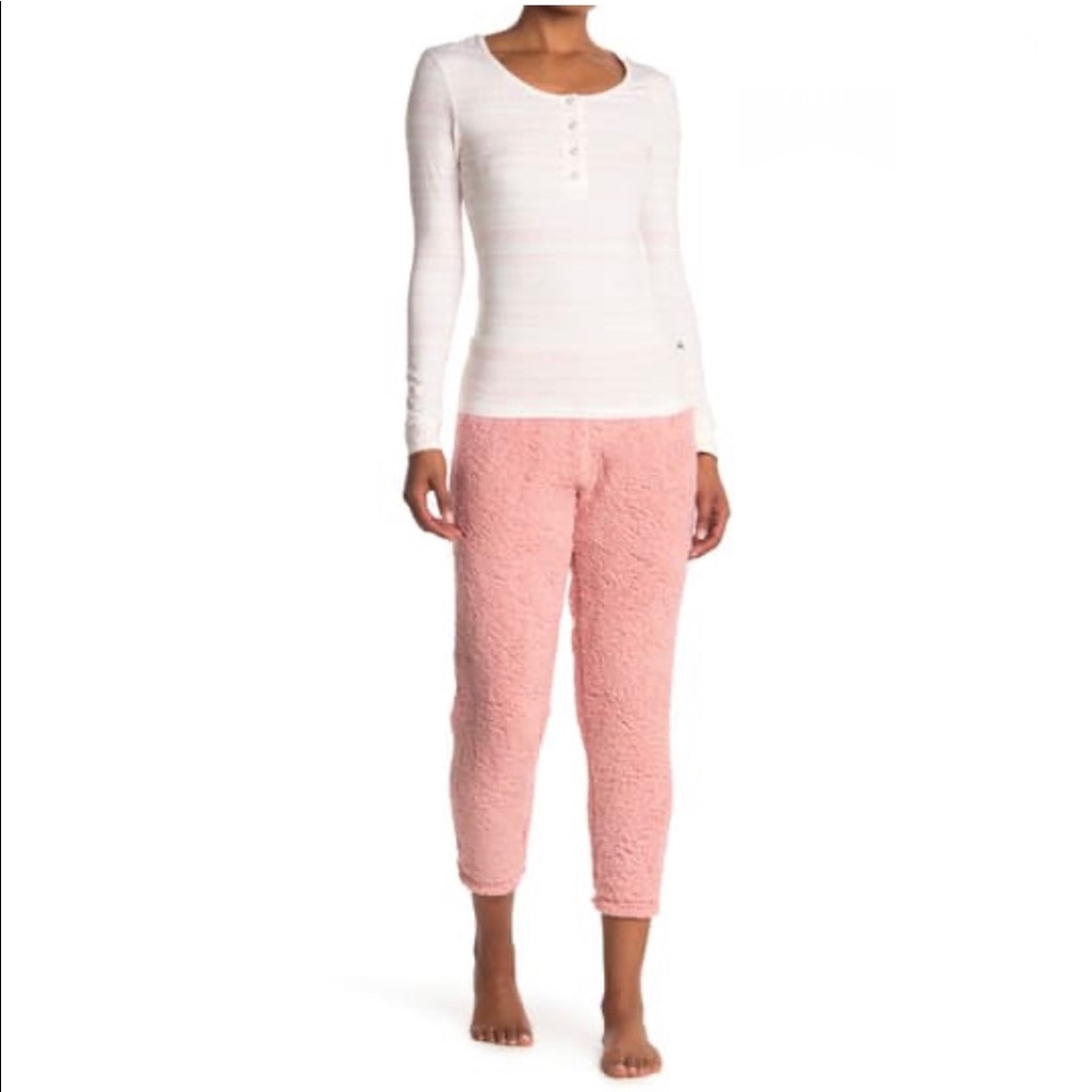 BearPaw Pink Henley & Faux Shearling Pant 2-Piece Set Size XL